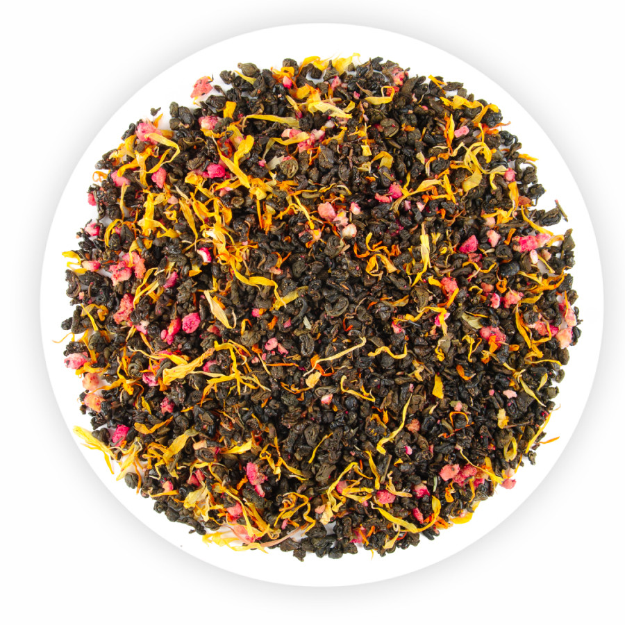 Čaj Zelený Listový Gunpowder Lesní Jahoda Měsíček Leono Teaverso 1000G