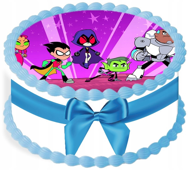 oplatek na dort 20 cm Mladí Titáni Akce Narozeniny