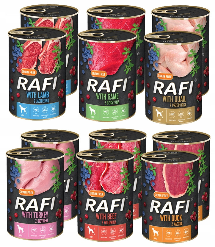 Dolina Noteci Rafi MIX Chutí 30x400g 6 Příchutí krmivo mokré