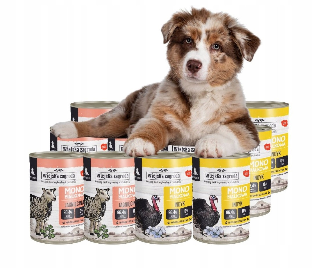 Wiejska Zagroda Krmivo mokré pro psy Junior Monoproteinové MIX Chutí 12x400g