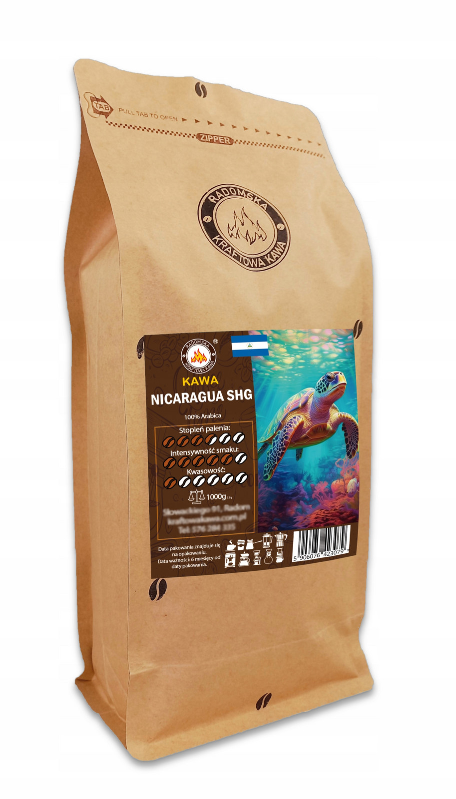 Mletá káva Nicaragua Shg Ep Olomega 1000g