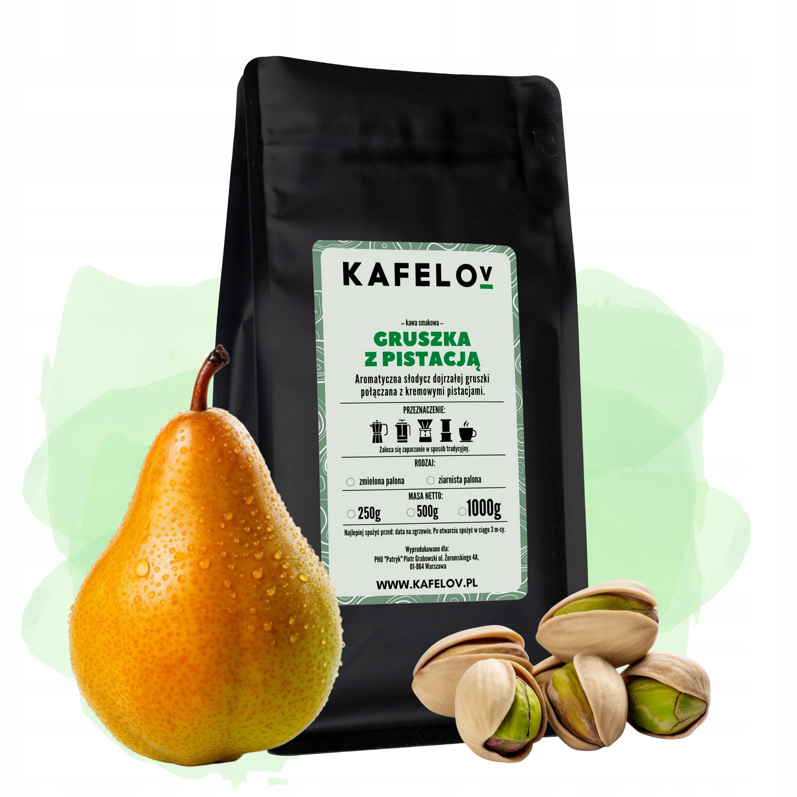 Káva Kafelov Hruška S Pistací 1000g zrnková