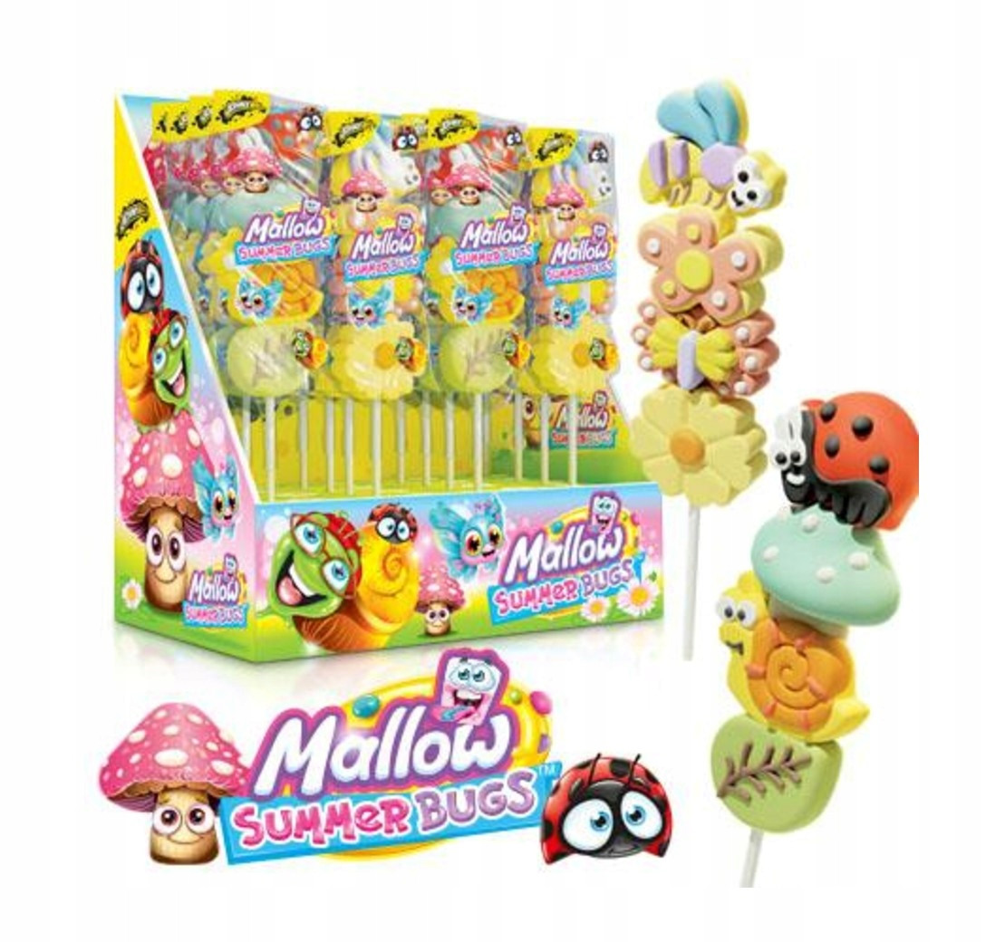 Lízátko Johny Bee lízátko pěnové Mallow Summer Bugs 24 ks x 50 g