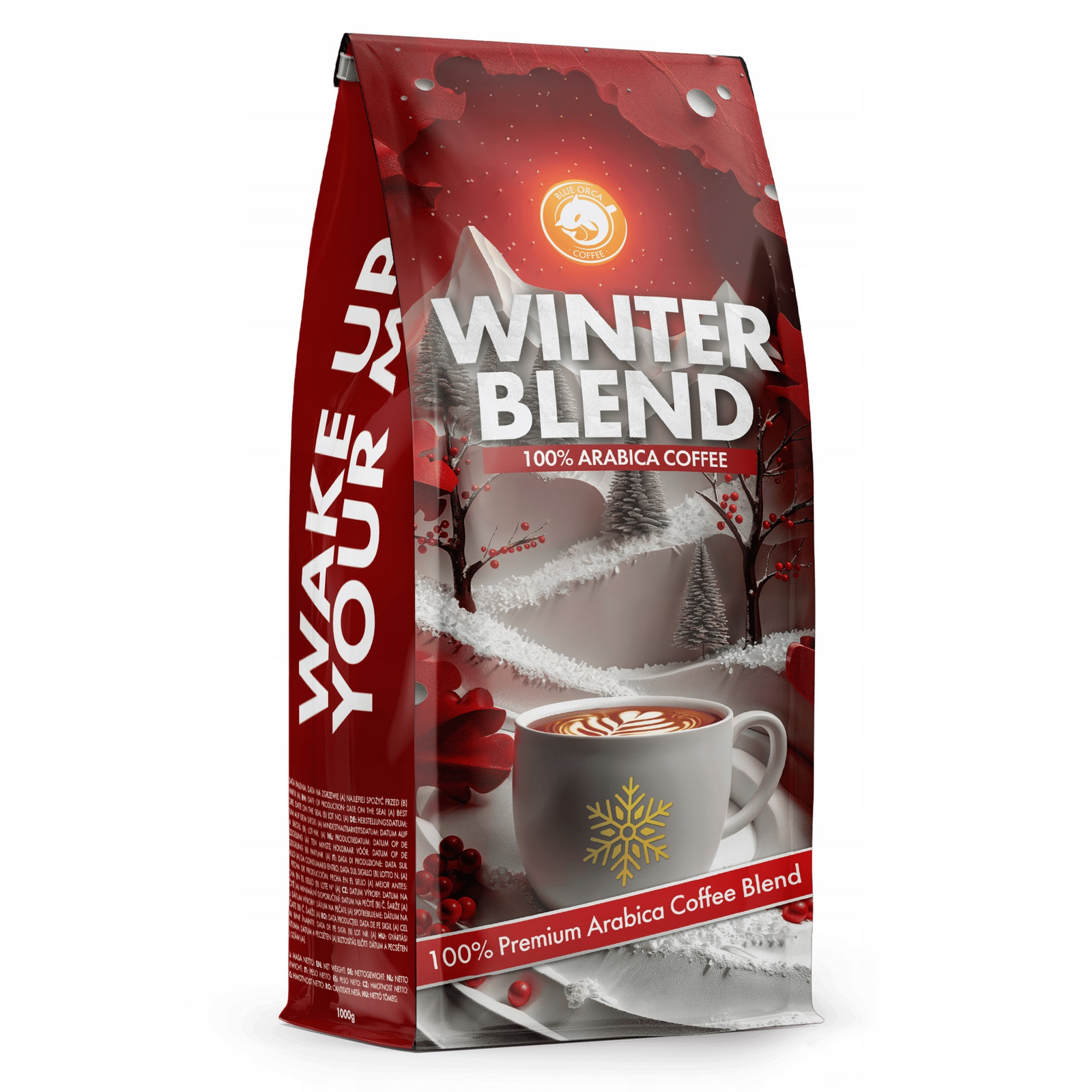 Káva zrnková 1kg Winter Blend 100% Arabica Čerstvě Pražená Blue Orca+BONUS