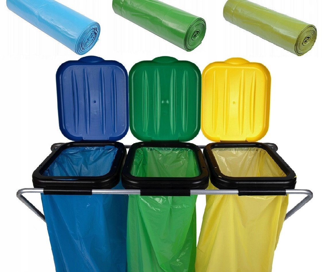 Sada S Vaky Barva Stojan Koš Na Tříděný Odpad 3 Místa