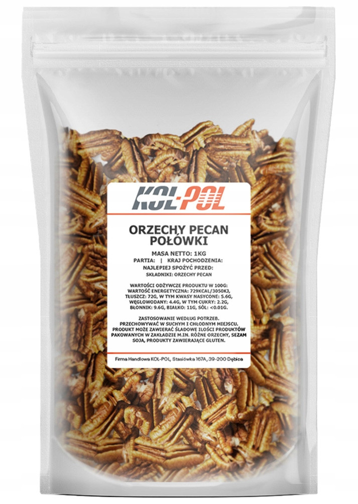 Pekanové ořechy 1kg Pekan svěží vysoká kvalita Kol-Pol