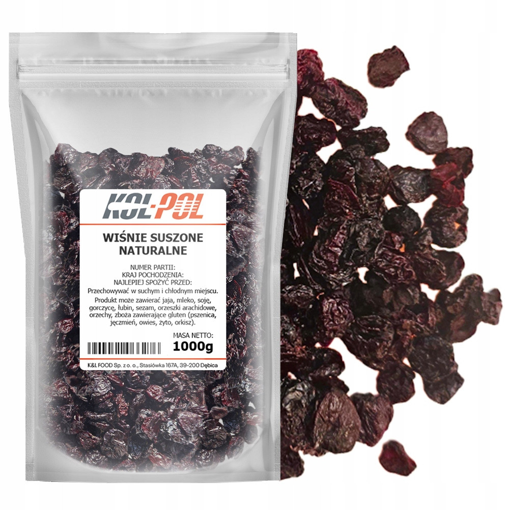 Sušené Višně 1 kg Přírodní Višeň sušená bez cukru, kvalita Kol-Pol