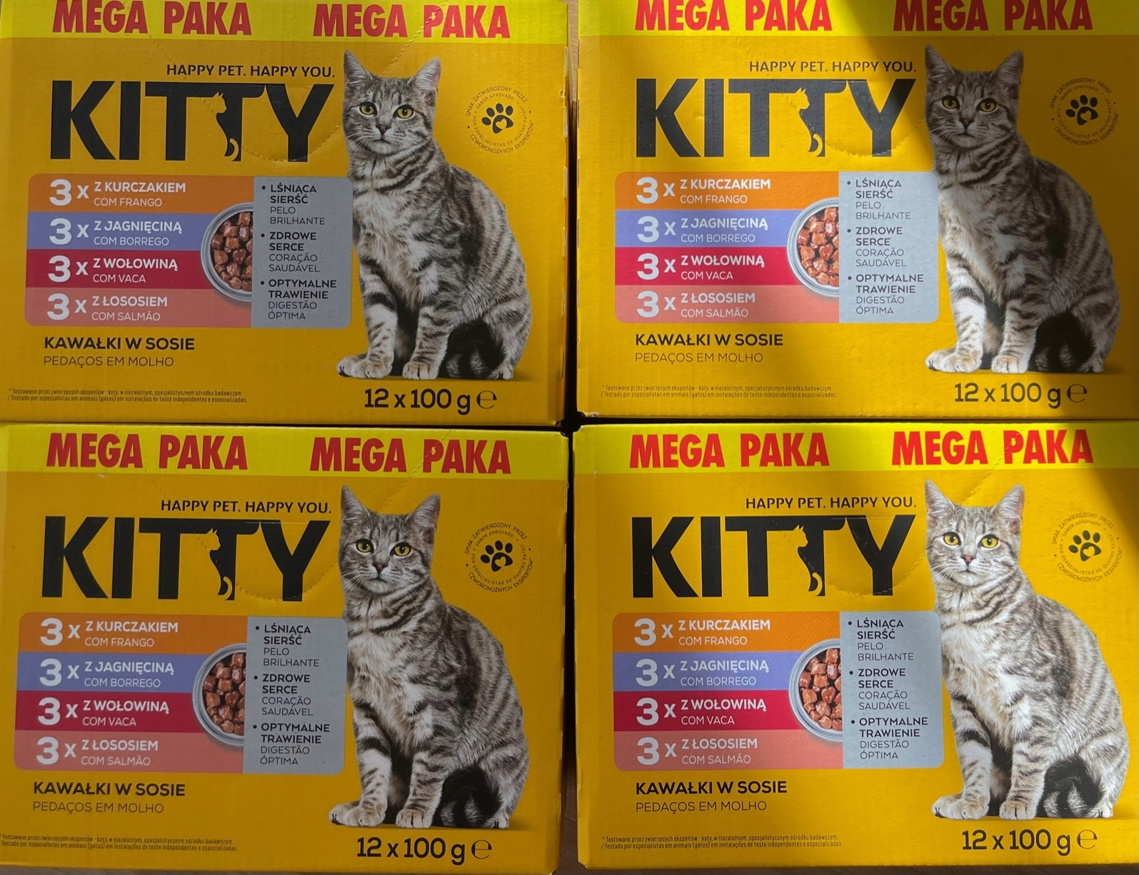 Mokré krmivo pro kočky Kitty mix chutí 4,8 kg