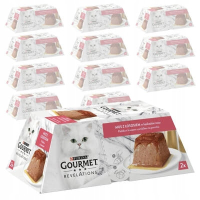 Purina Gourmet Revelations Mus s lososem 24x57g Krmivo Pro Kočky v omáčce