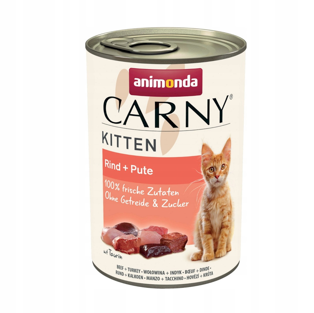 Animonda Carny Kitten Hovězí krůtí srdce 12x400g Hypoalergenní koťátka