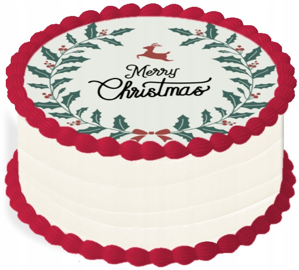 oplatek na dort 29 cm Merry Christmas Vánoce
