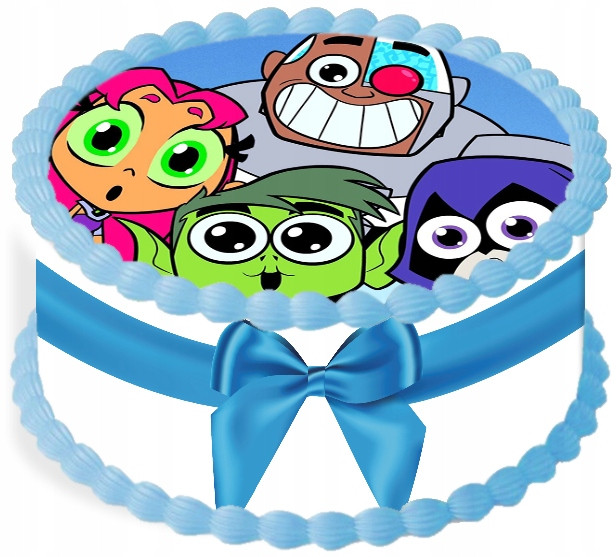 oplatek na dort 29 cm Mladí Titáni Akce Narozeniny