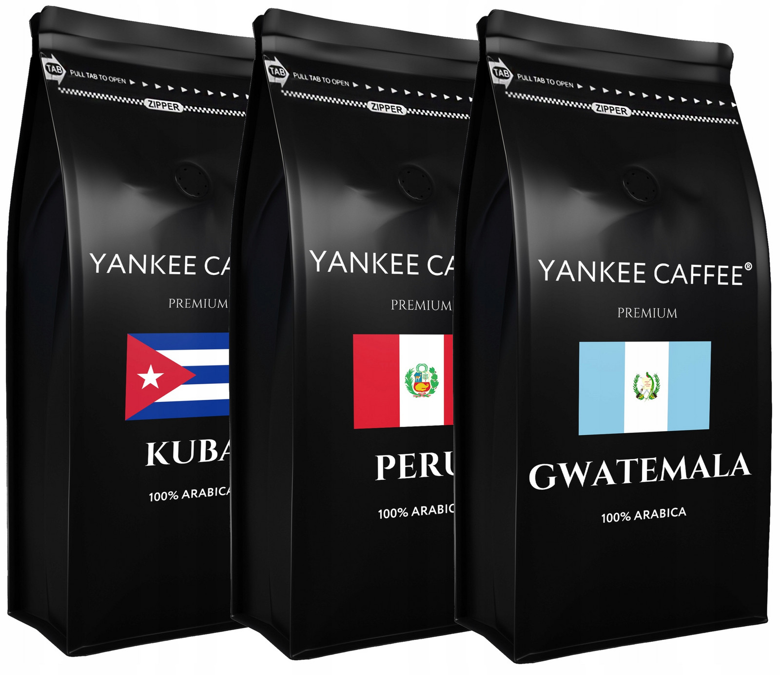 Káva zrnková Čerstvě pražená Sada 3x1kg z různých zemí Do kávovaru