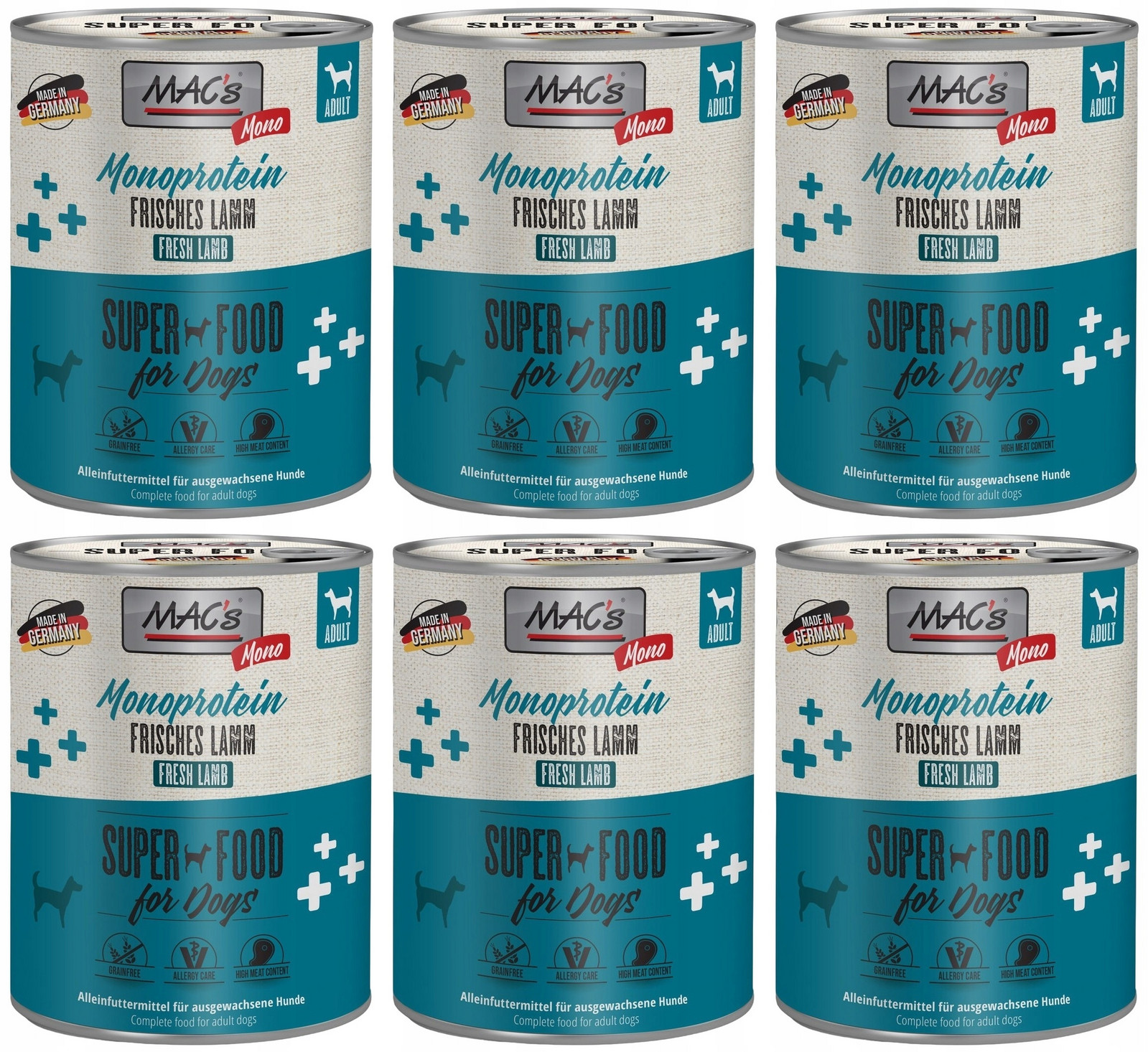 Mac's Pes Monoprotein Jehněčí 6 x 800 g