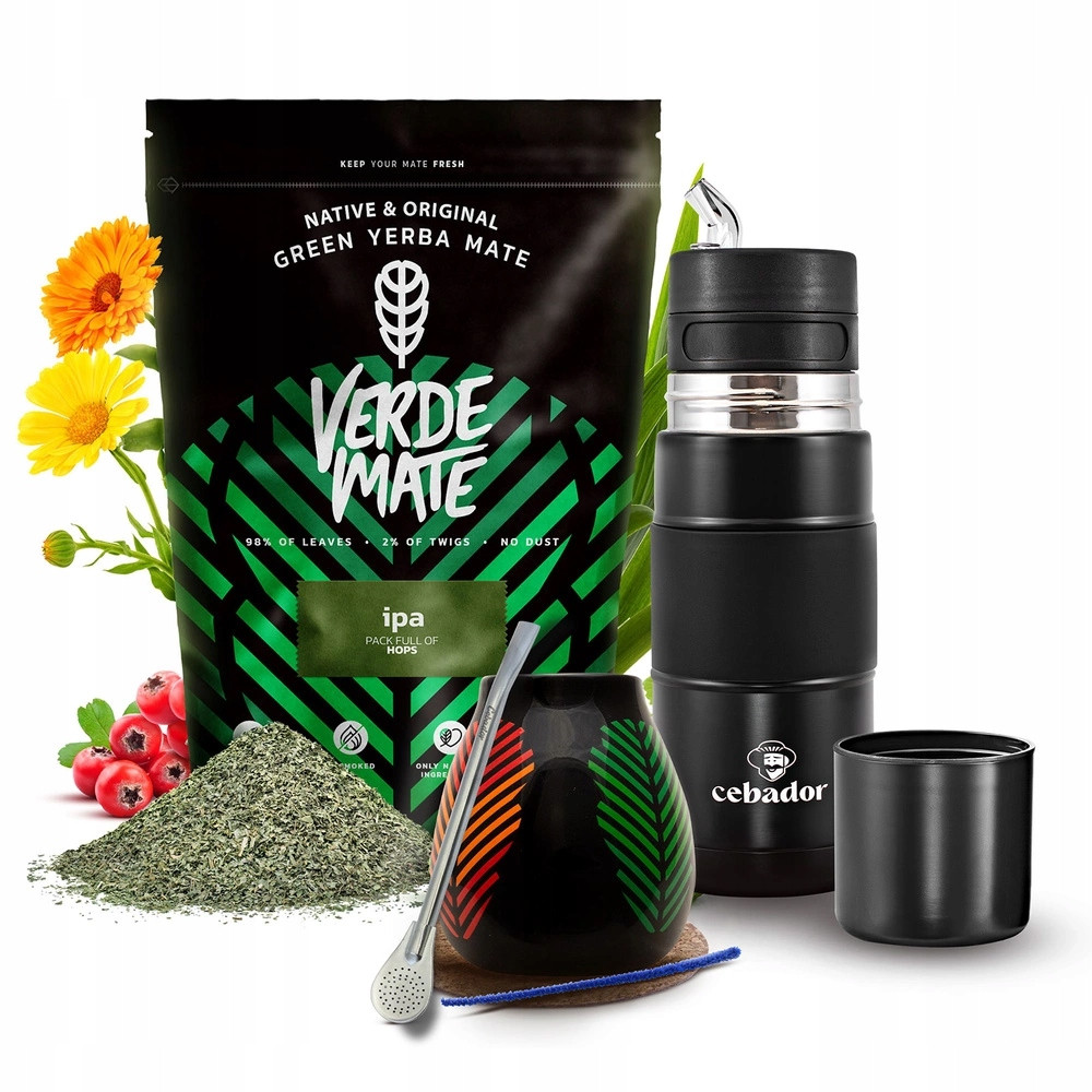 Set Yerba Mate Verde Mate Ipa Yerbomos X Cebador 500g 0,5kg