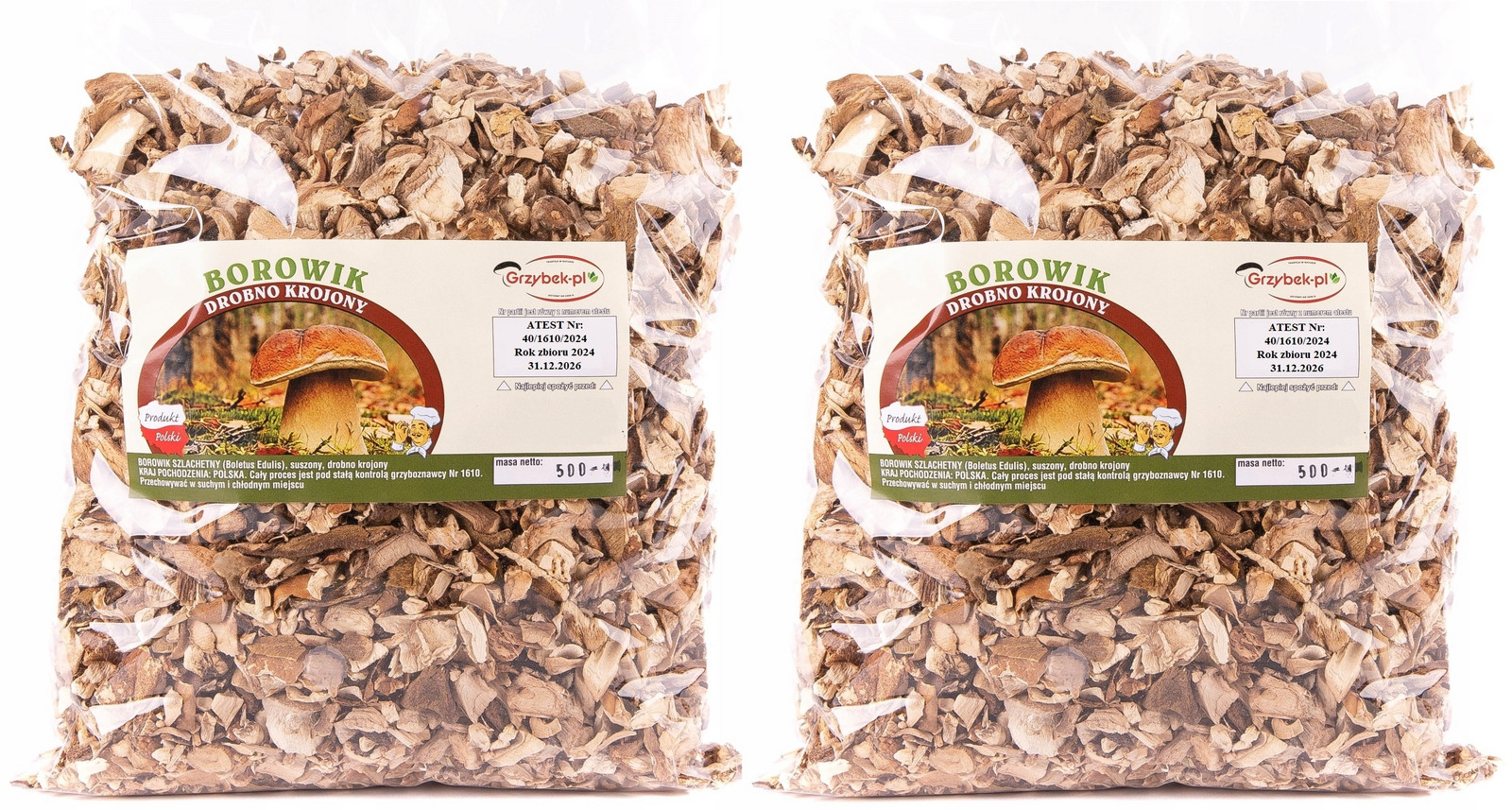 Borowik Drobro Krájený Grys 5kg Polský Atest 2024 sušené lesní houby