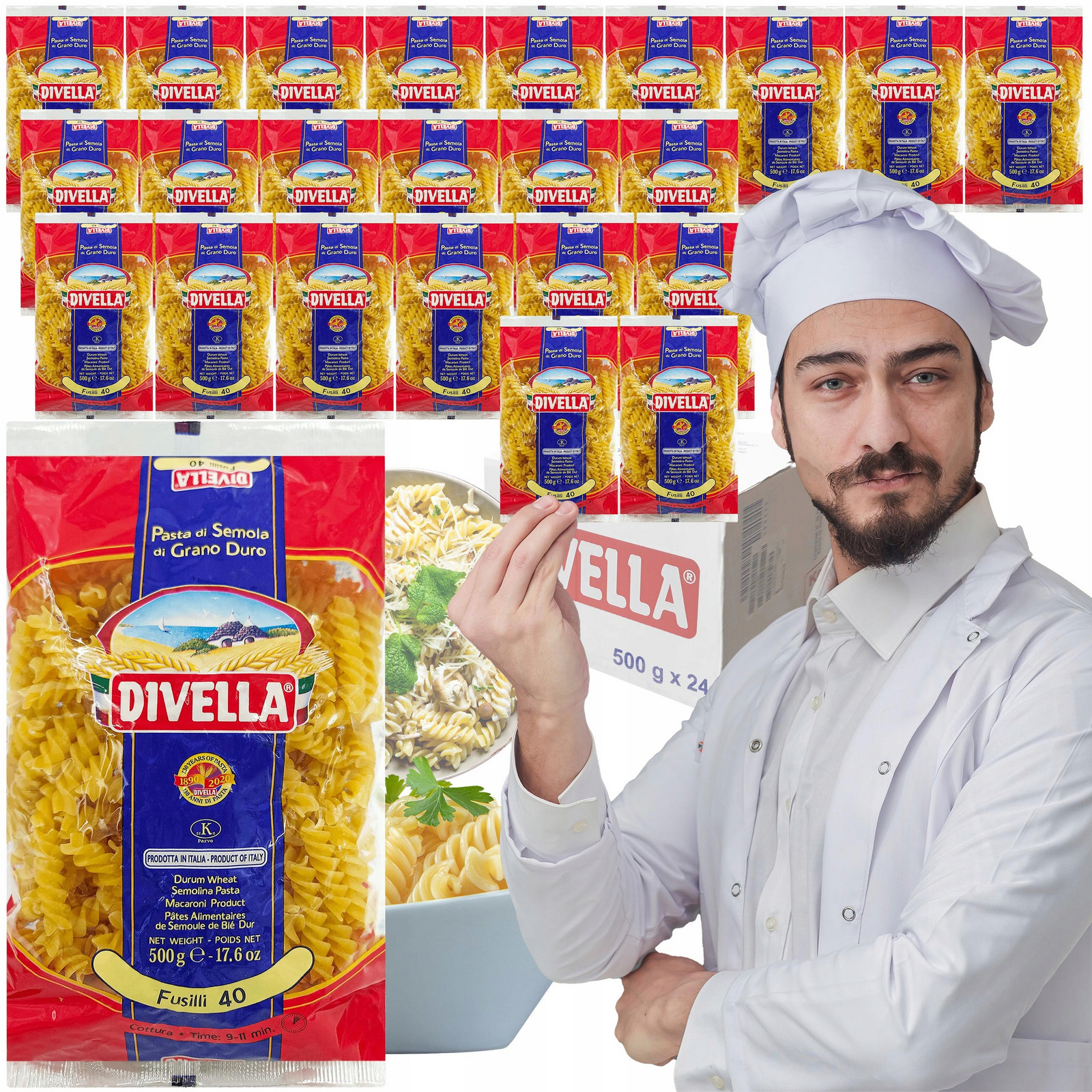 Těstoviny Fusilli Divella 500g x 24 Karton