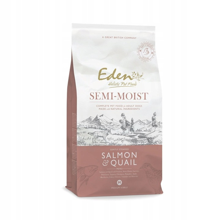 Polovlhké krmivo Eden Losos a křepelka 10 kg