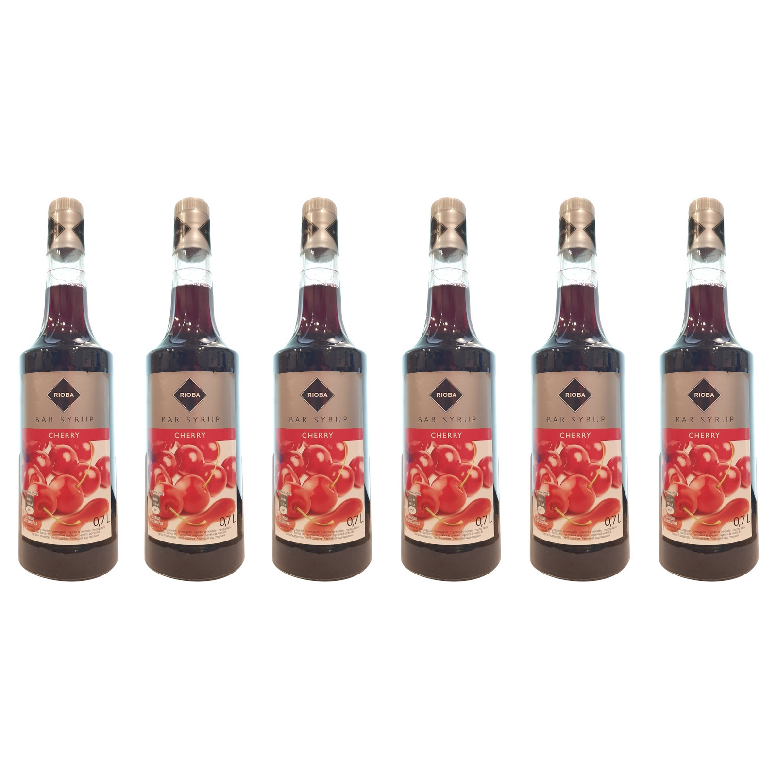 6x barmanský sirup Rioba na nápoje Cherry 0,7 l
