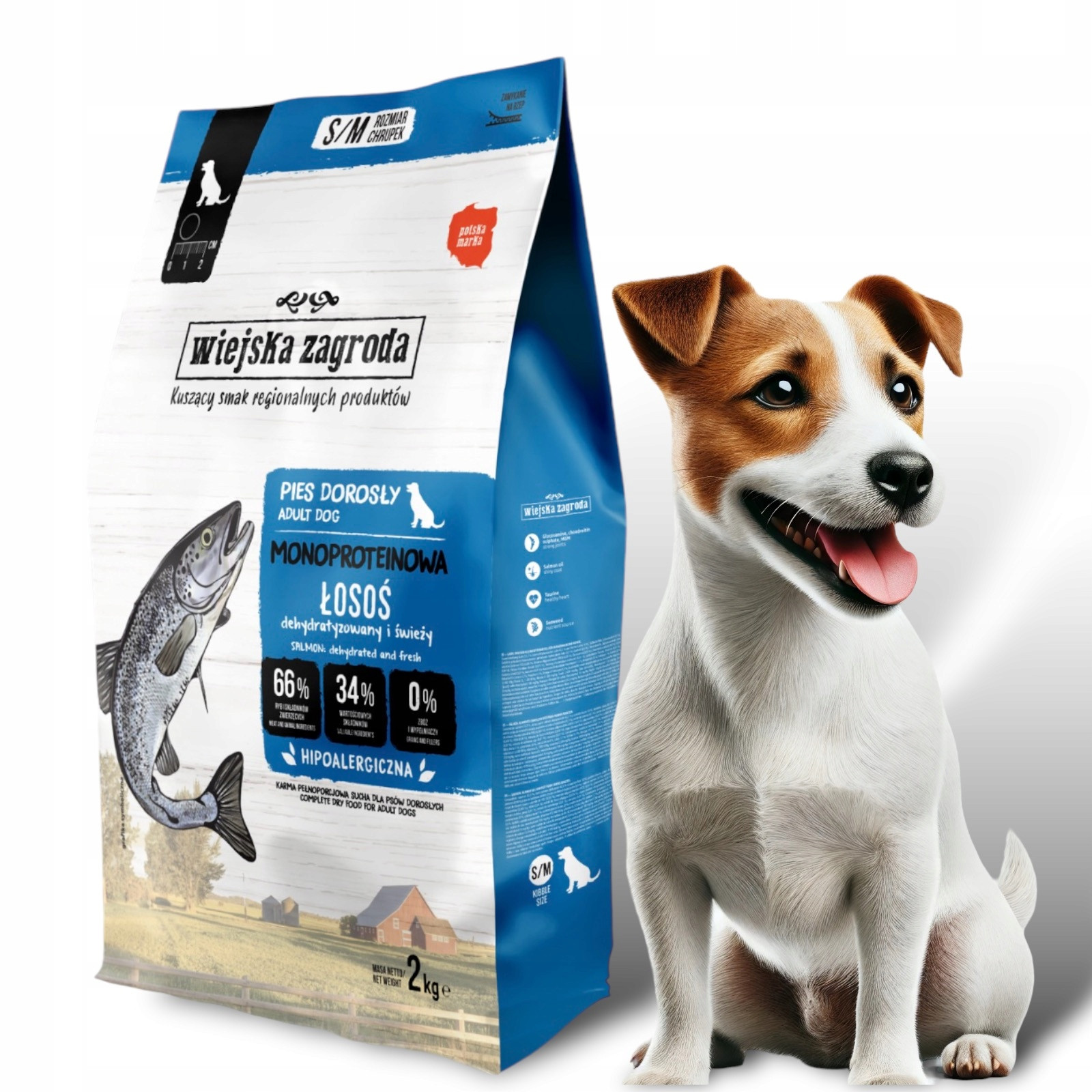 Wiejska Zagroda krmivo suchý losos 2 kg