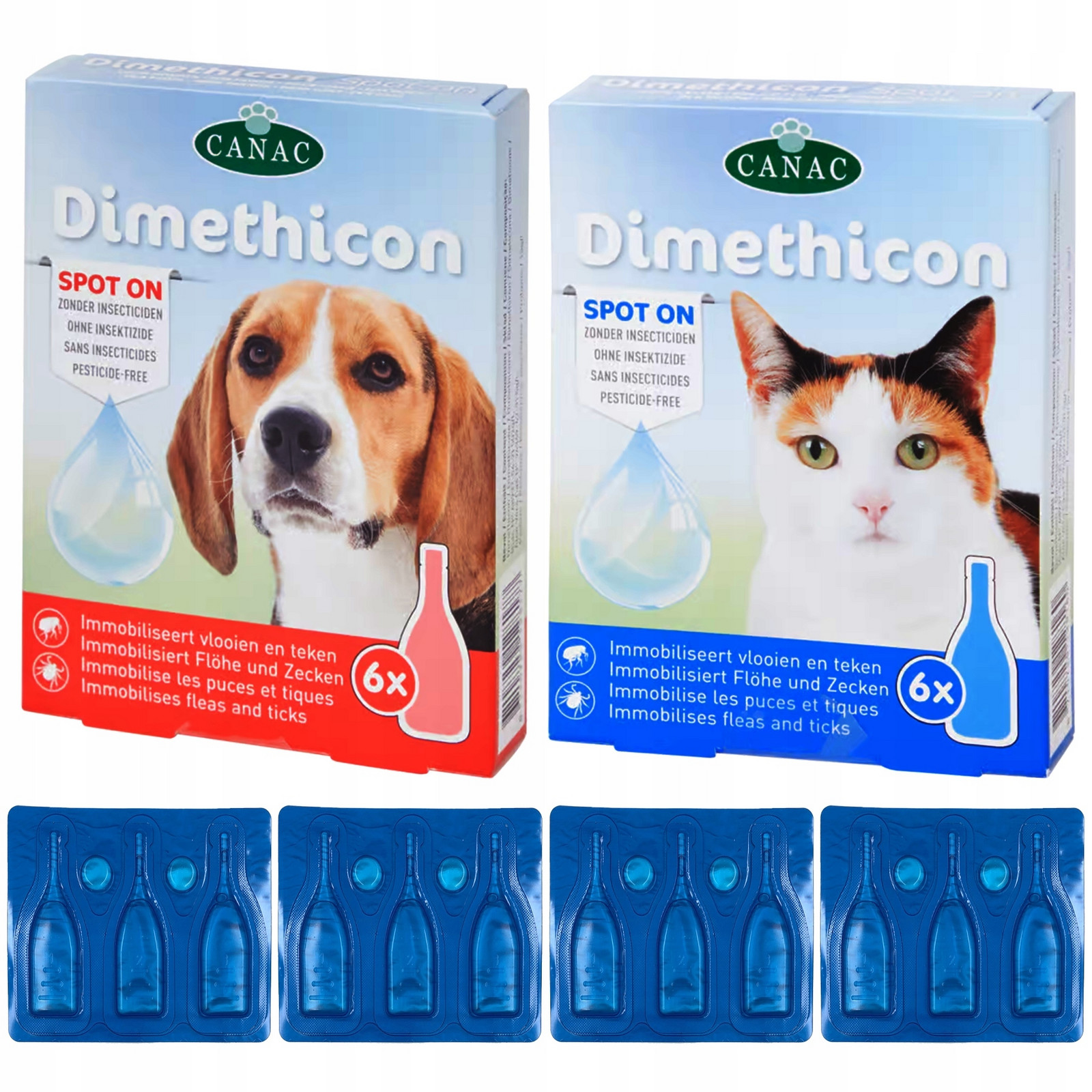 Kapky Na Blechy A Klíšťata Pro Kočky A Psa, přípravek Dimethicon 12 Dávek