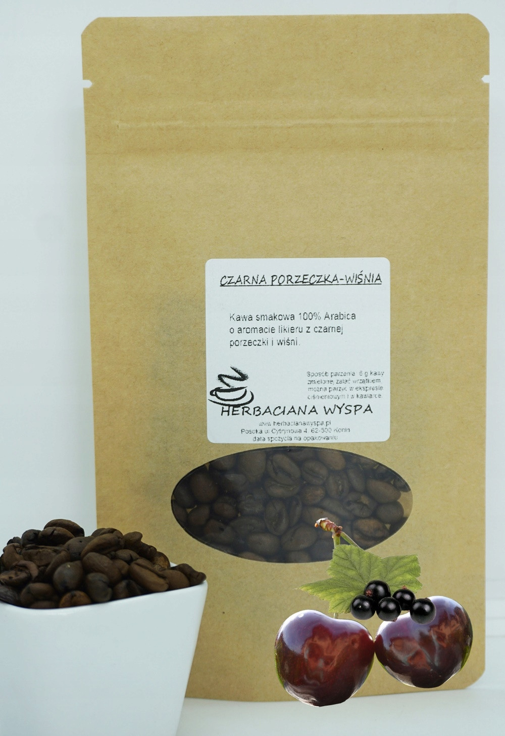 Káva ochucená Černý Rybíz A Višeň 1 kg zrnková-meleme