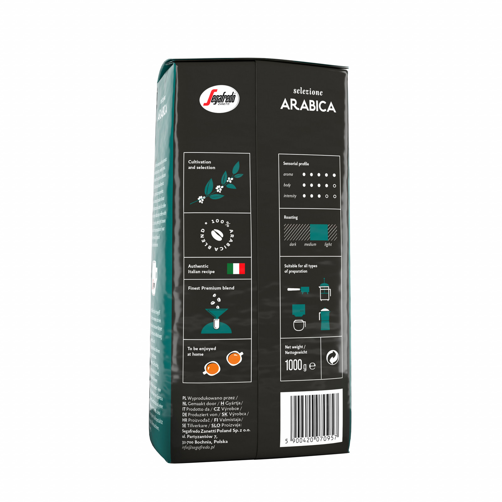 Zrnková káva 100% pražená Segafredo Zanetti Selezione Arabica 1000 g