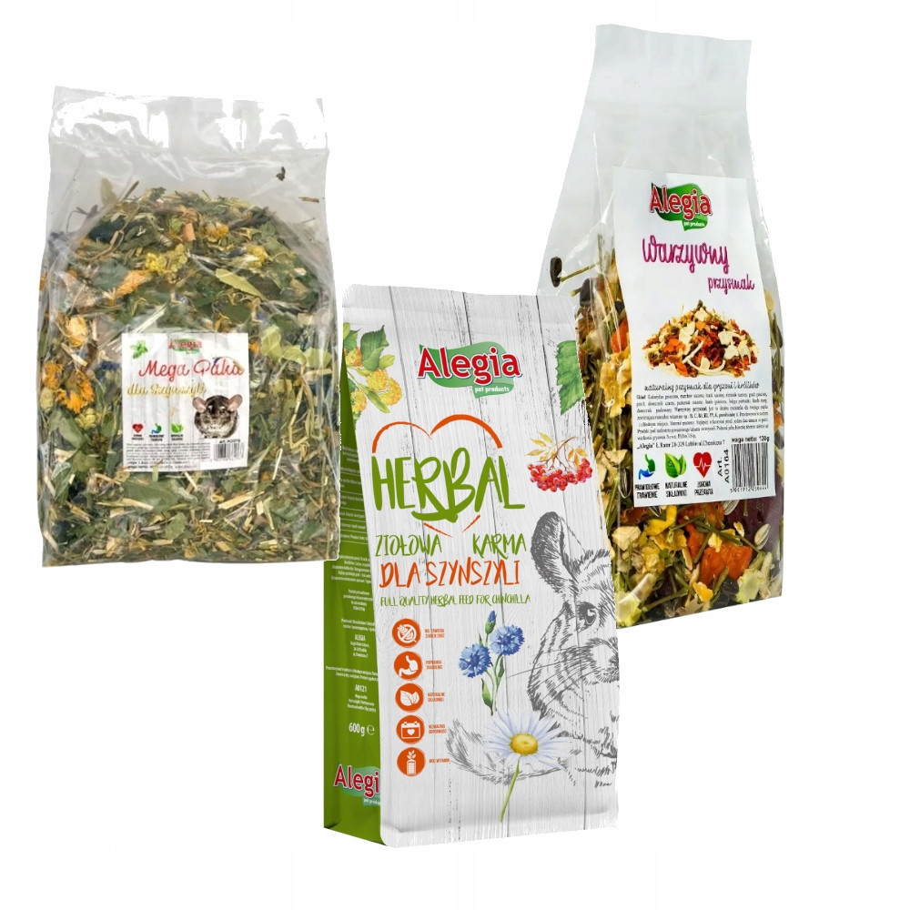 Sada pro činčily krmivo, balení pro činčily, zeleninová pochoutka