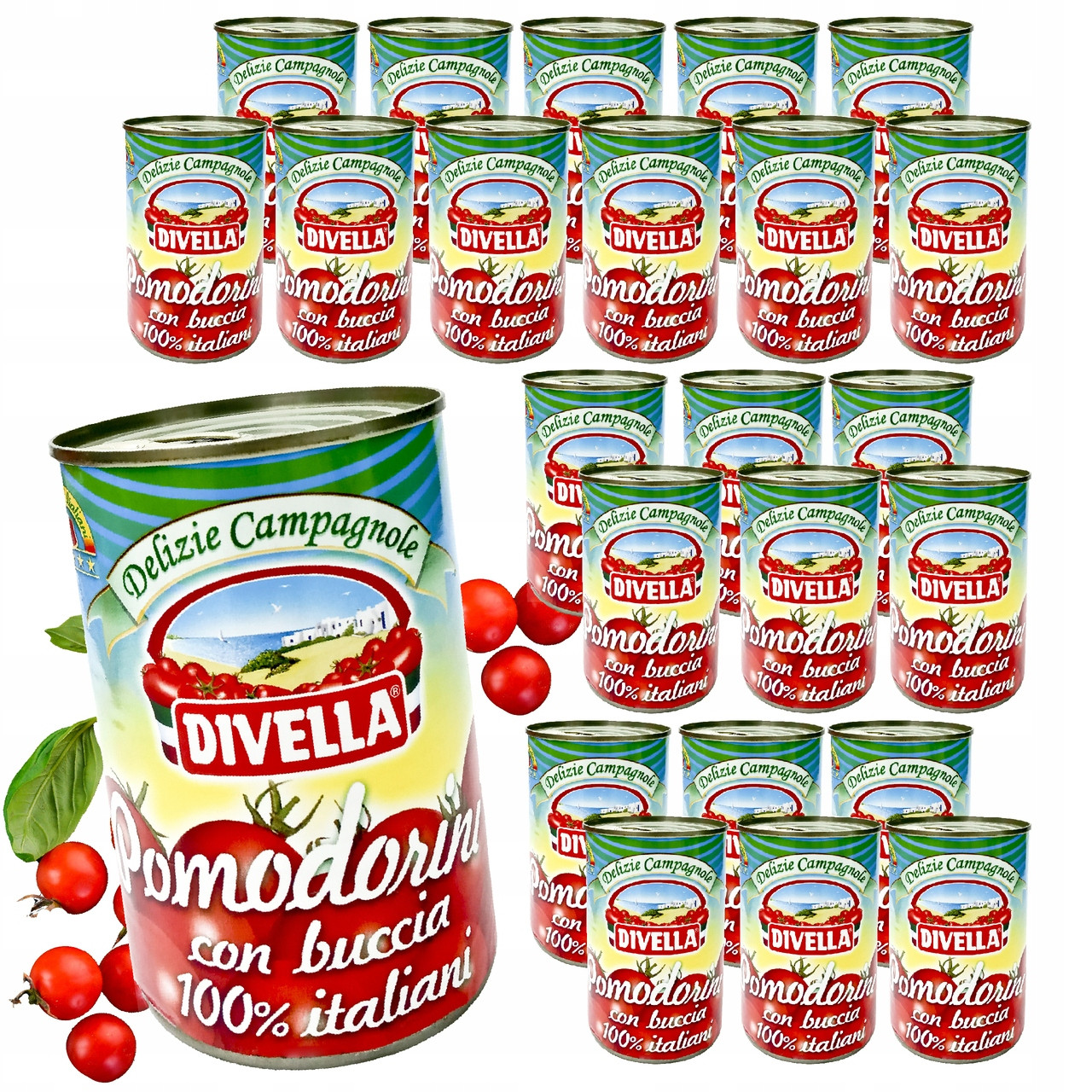 Cherry rajčata 400g x24 Divella celá Hřebíček
