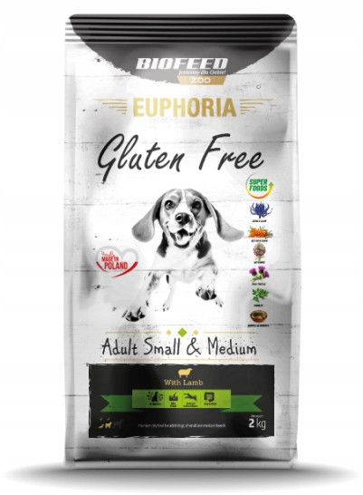 Euphoria Gluten Free dospělí psi malých a středních plemen jehněčí 12kg