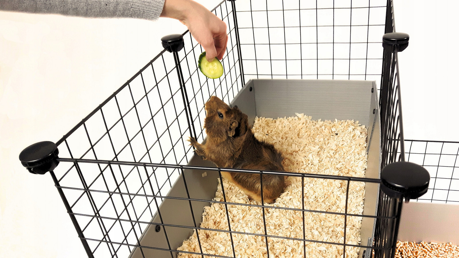 Klec pro morče modulární s patrem 3x2 Loft2x1 Rampa stříbrná C&C