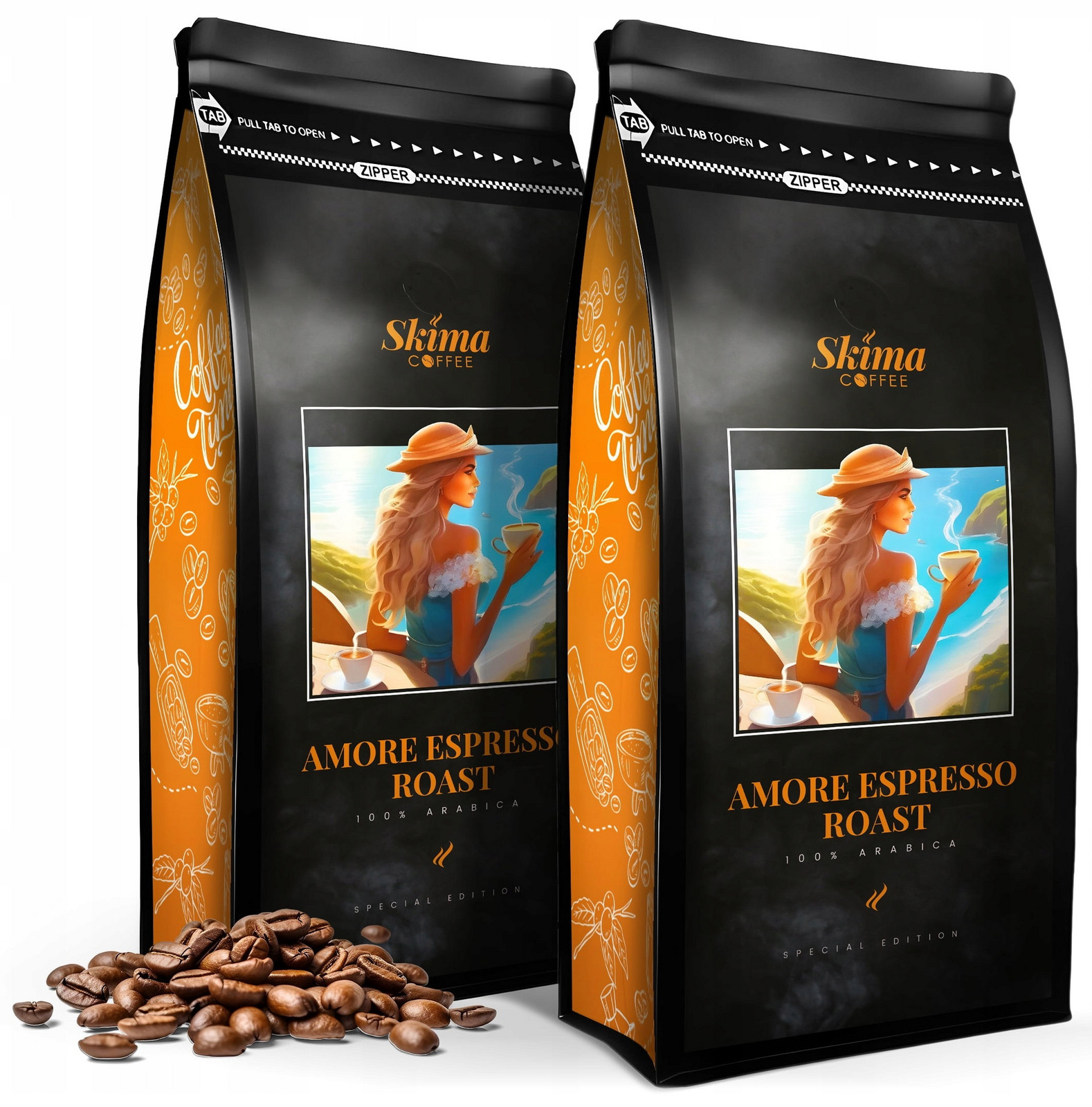 Káva zrnková 2x1 kg Amore Espresso Roast (special Edition) čerstvá +dárek