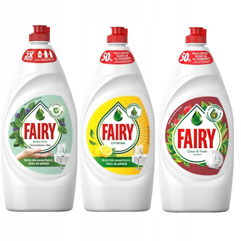 Tekutý prostředek na mytí nádobí Fairy 3 x 1,35 l