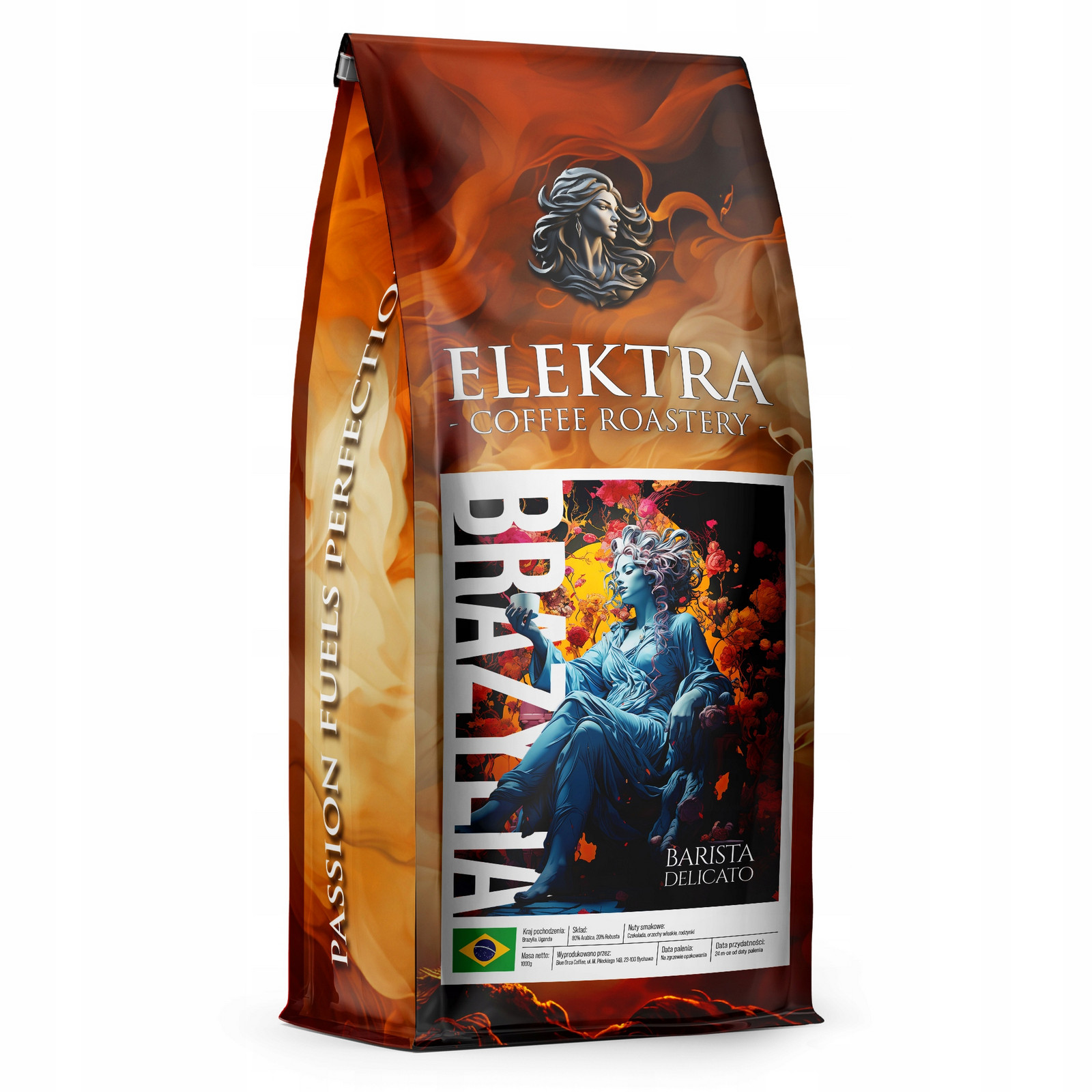 Káva zrnková Elektra Káva Zrnková Brazílie -čerstvě Pražená Elektra 1KG