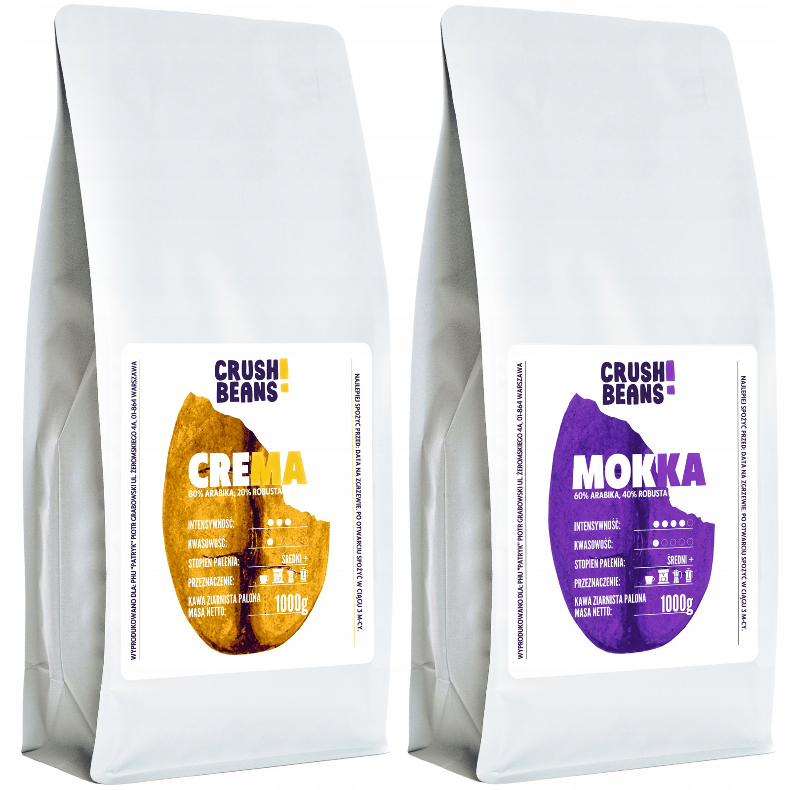 Kávová zrna 2kg Crema+moka Zrnková drť MIX
