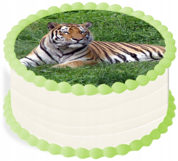 oplatek na dort 14cm Zvířata Zoo Tygr Narozeniny