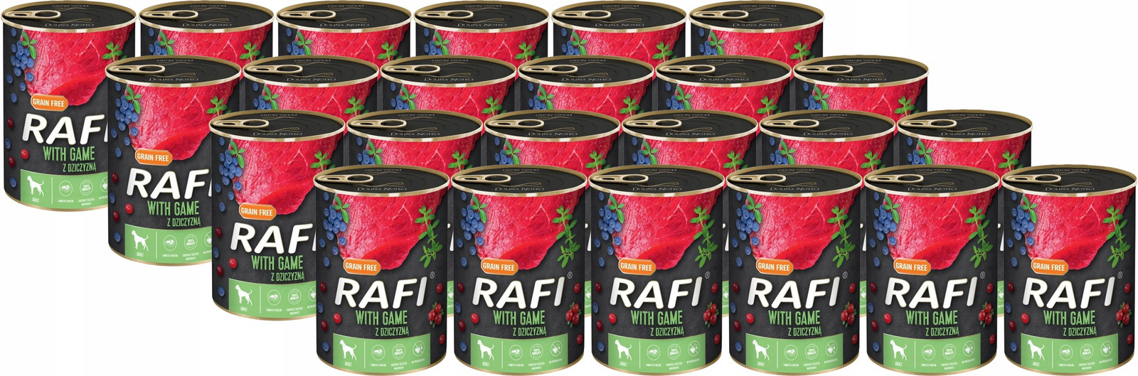 Dolina Noteci Rafi se zvěřinou, brusinkami a borůvkou krmivo pro psy 24 x 400g