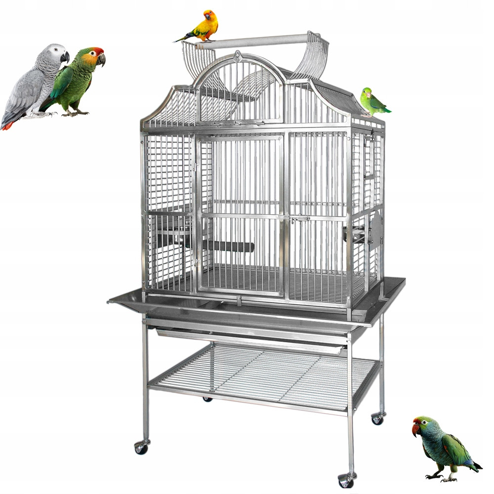 3224SS Nerezová klec pro papoušky, vnitřní a venkovní použití 101x81x157cm