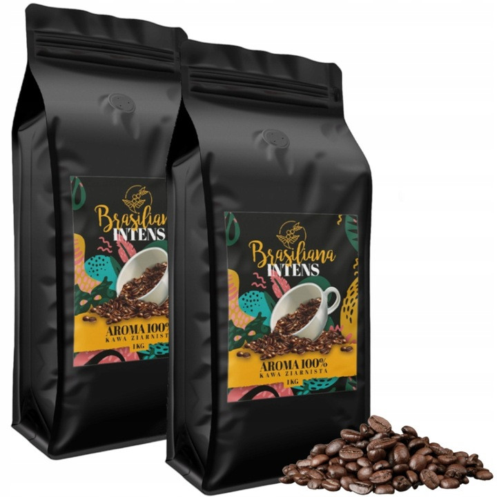 Tommy Cafe Káva Zrnková 100% Intenzivní Brasiliana 1kg x2