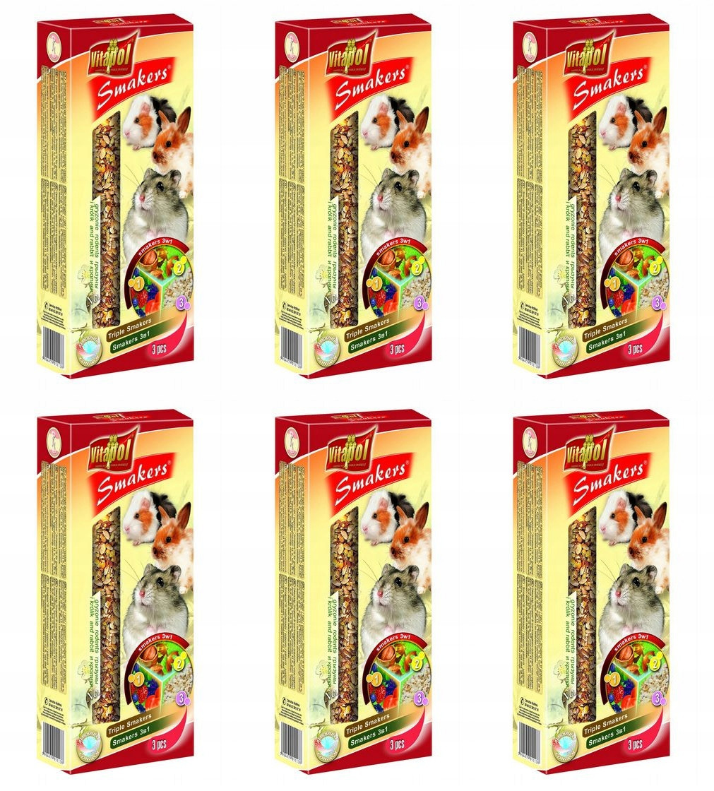 Vitapol Baňky ořech-ovoce-popcorn hlodavců 6 ks