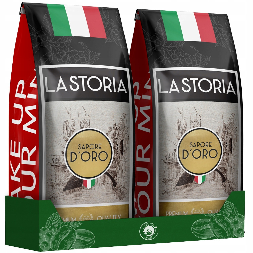 Káva Zrnková La Storia Oro 2kg Čerstvě Pražená 100% Arabica Blue Orca
