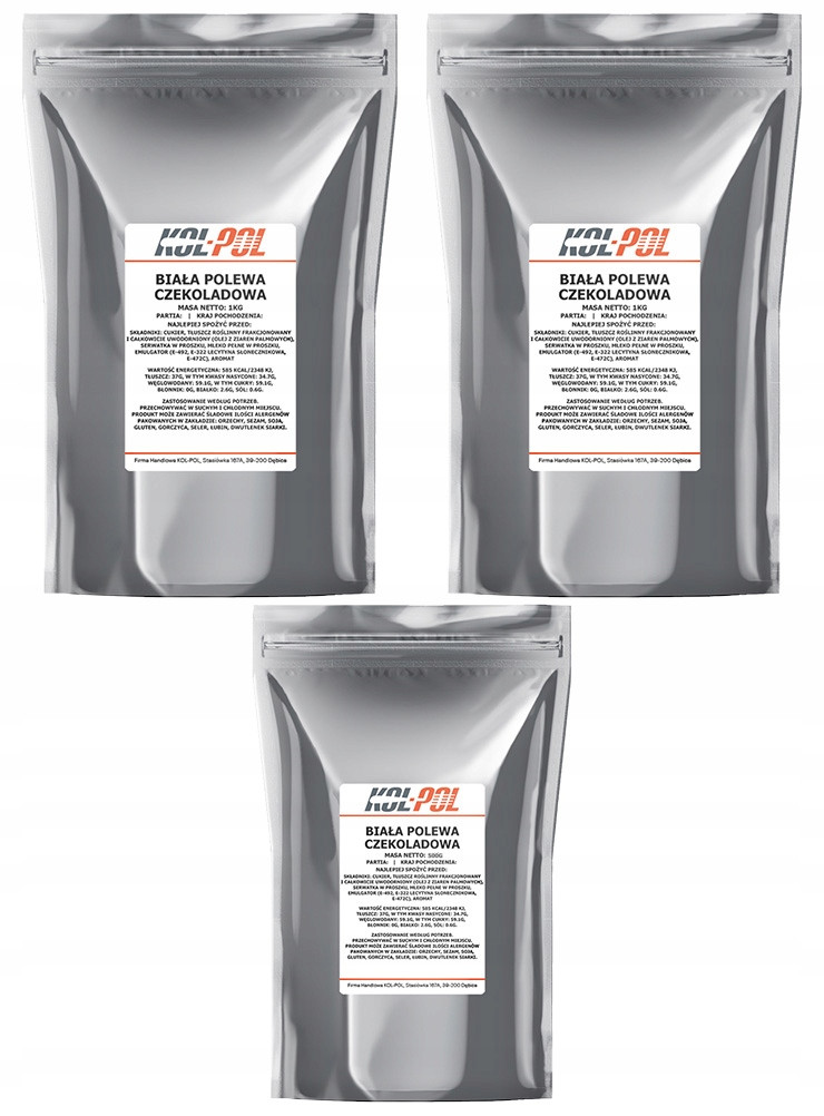 Čokoládová poleva Bílá 2,5kg Na rozpouštění Kruhy na dezerty Kol-Pol