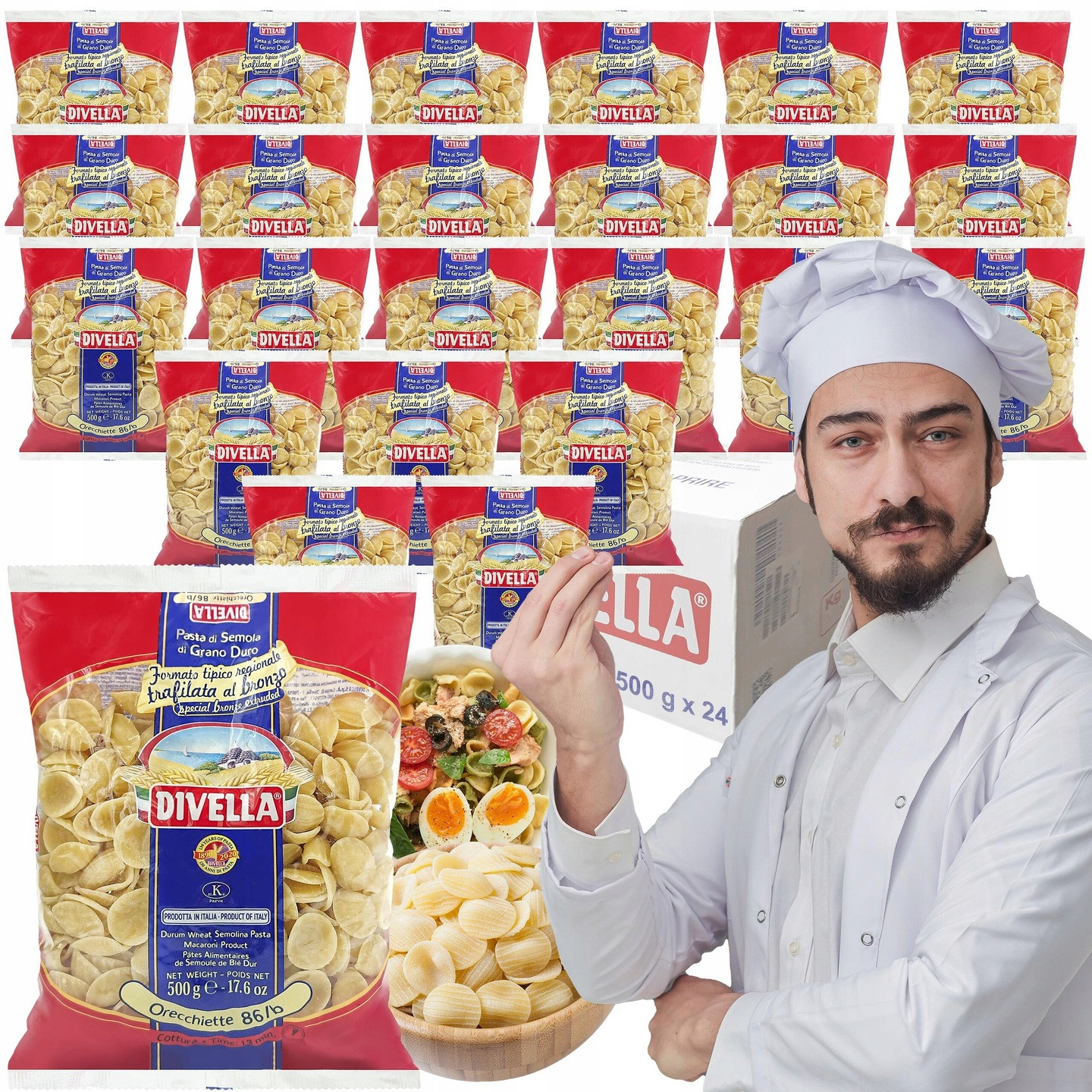 Těstoviny Orecchiette Divella 500g x 24 Karton