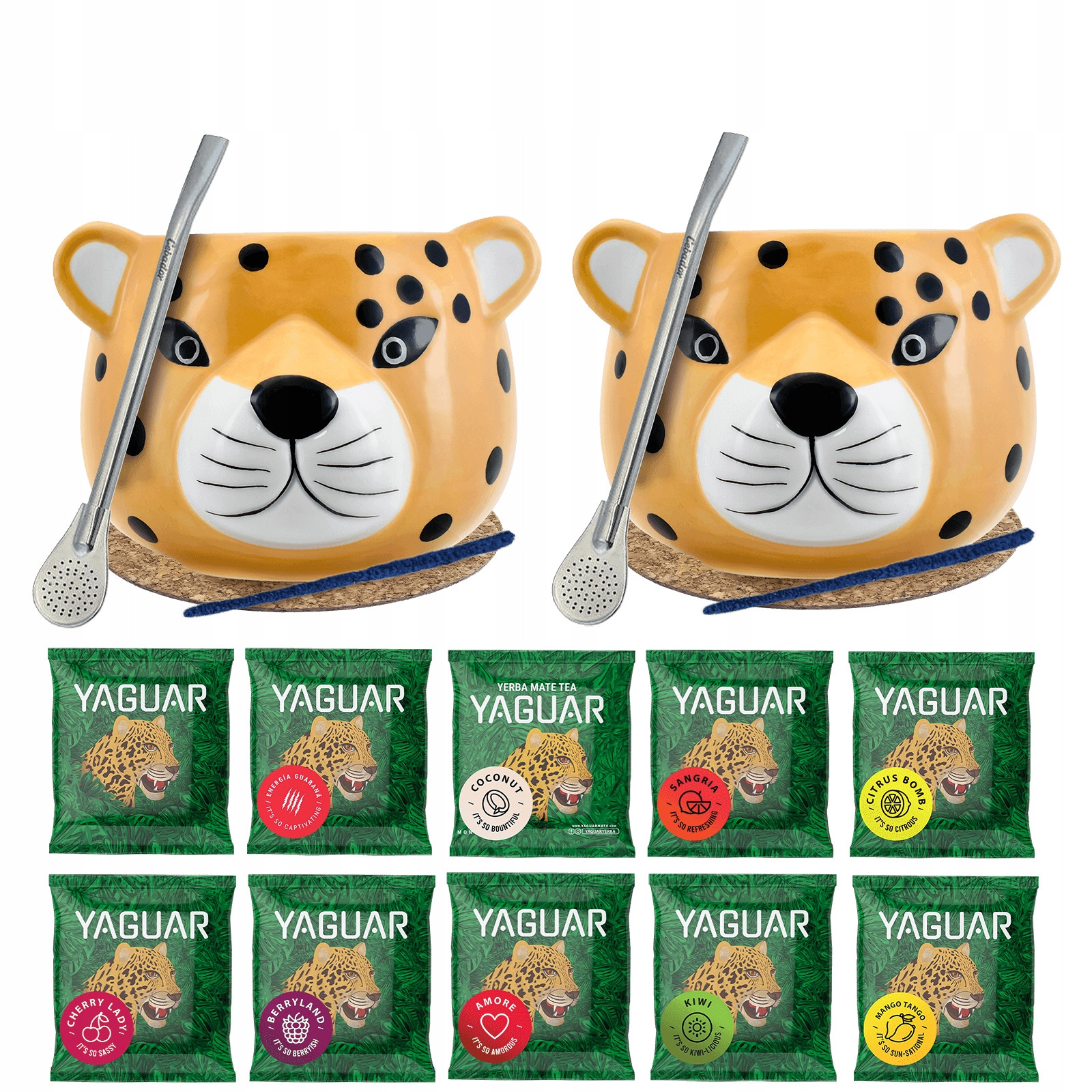 Yerba Mate Set pro dva Yaguar 10x50g 0,5 kg