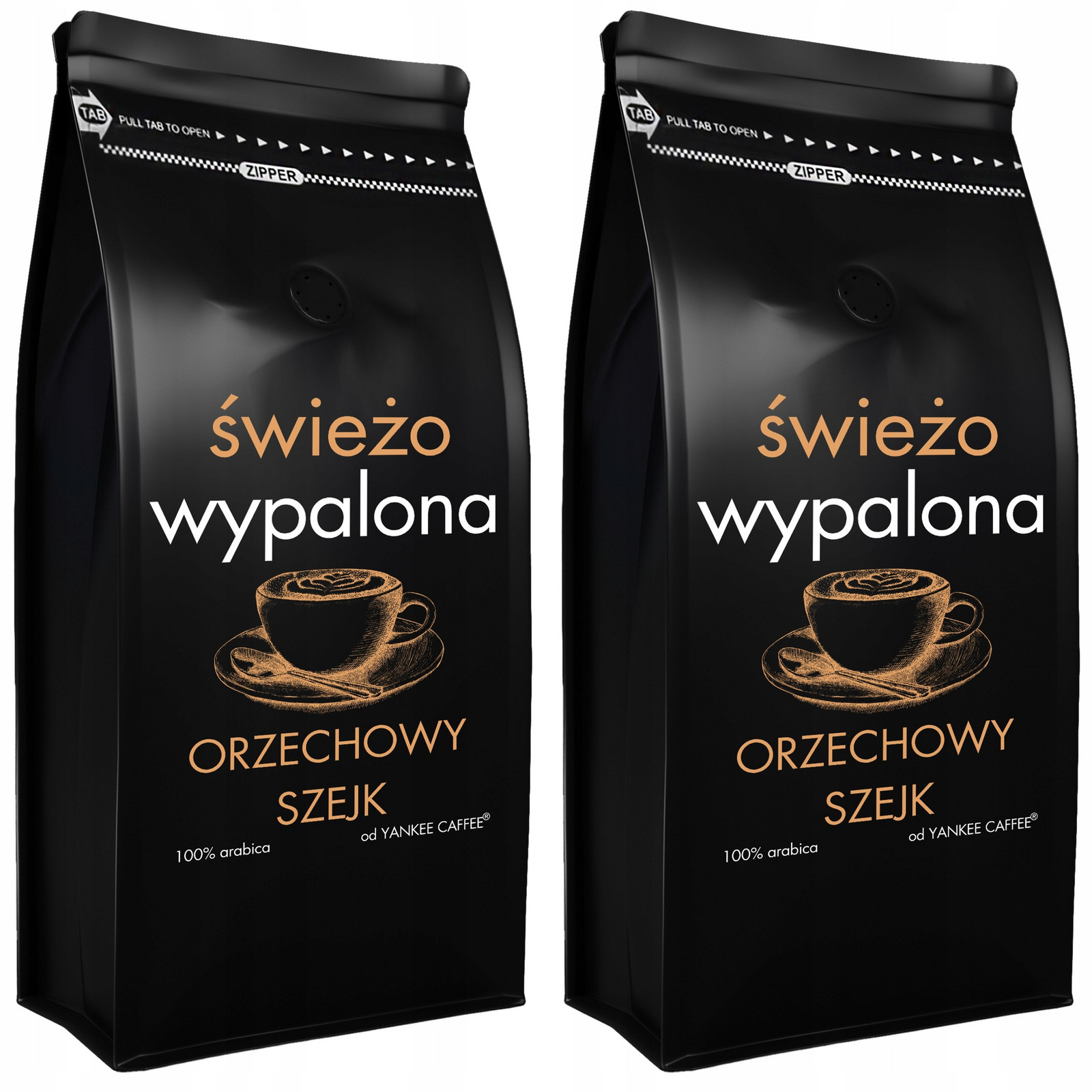 Káva zrnková 2kg Čerstvě Pražená 100% Ořechová ochucená arabica (2x1kg)