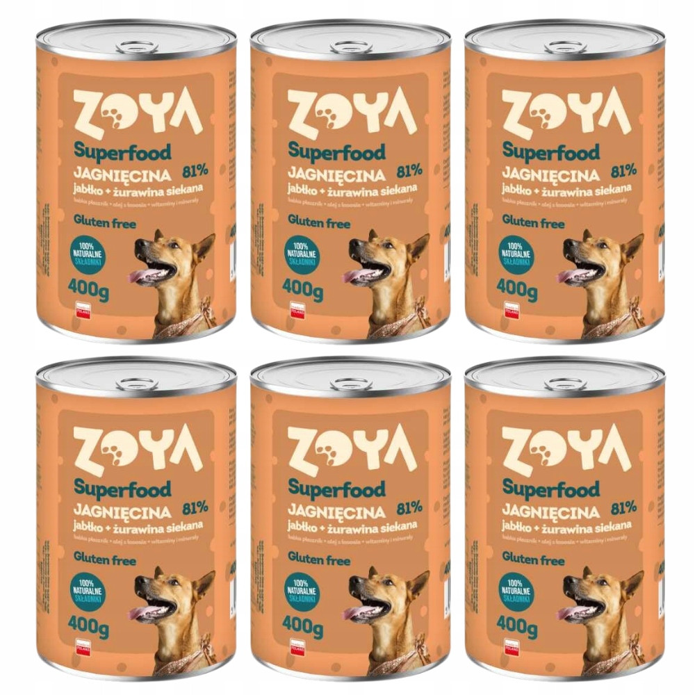 Vlhké krmivo pro psy Zoya Jehněčí Superfood 12x400 g