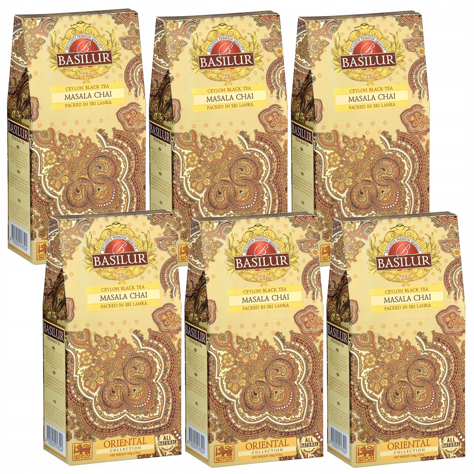 Basilur Masala Chai-Černý listový čaj s příchutí koření 100 g x 6