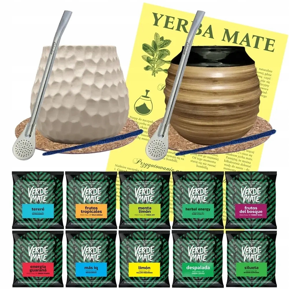 Yerba Mate Set Verde Mate pro dva tykev a bombilla 10x50g 500g