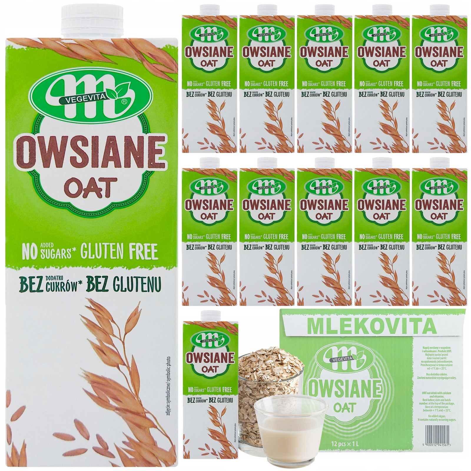 Ovesný nápoj Vegevita s vápníkem a vitamíny Mlekovita 1L bez Cukru Uht