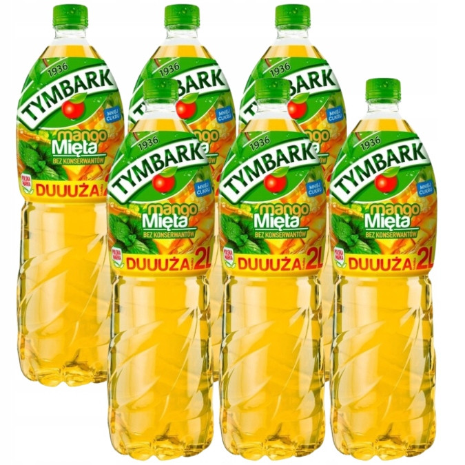 Tymbark Mangový nápoj máta 2 l x 6 kusů